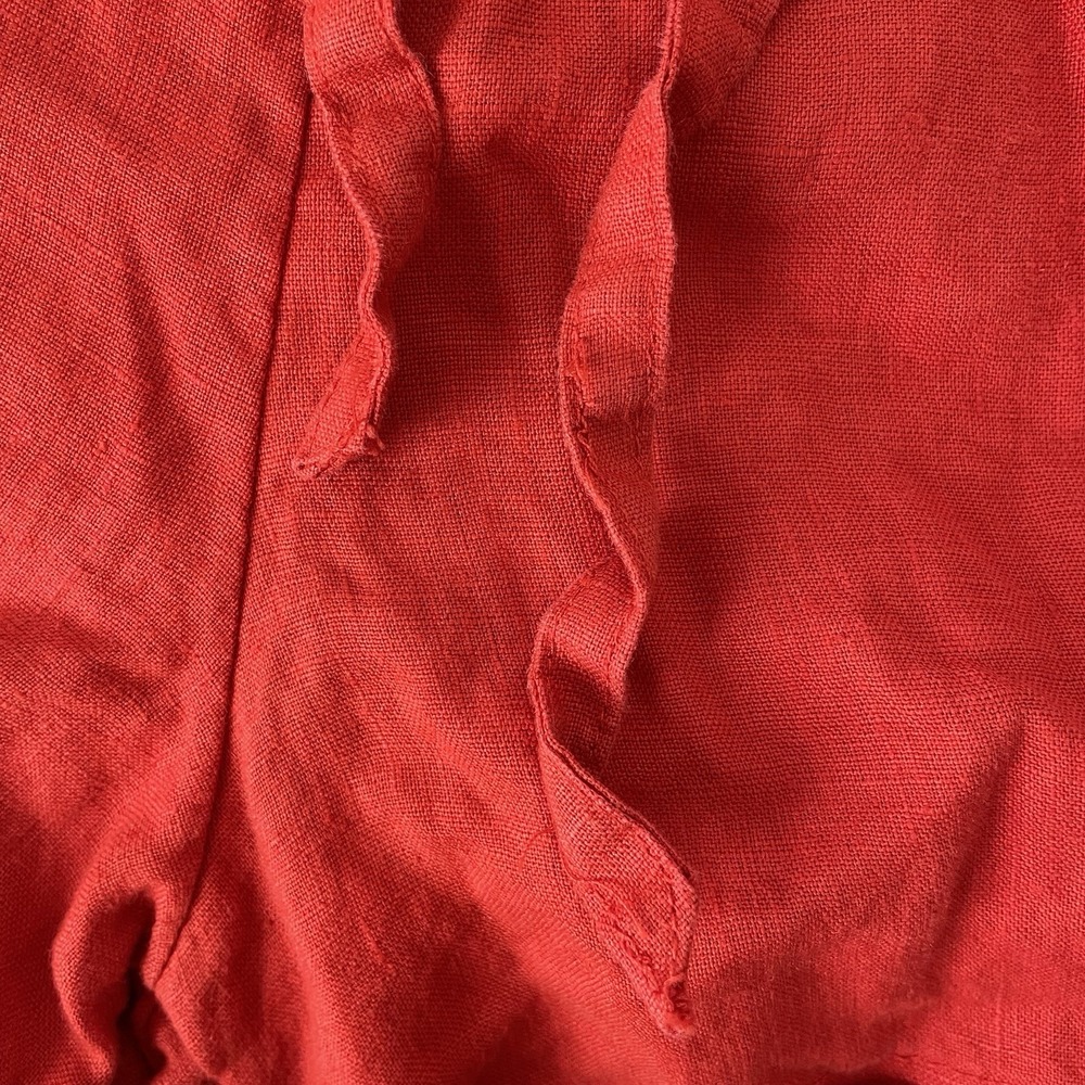 C and C California Womens 100% Linen Shorts XL Red Drawstring Casual - Picture 5 of 7